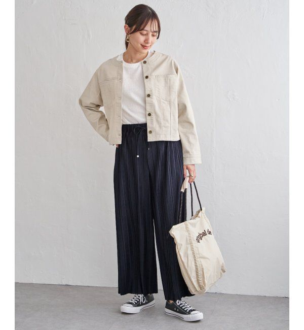 ikka「【雑誌InRed4月号掲載】カットプリーツワイドパンツ【親子コーデ】」|キュロット|