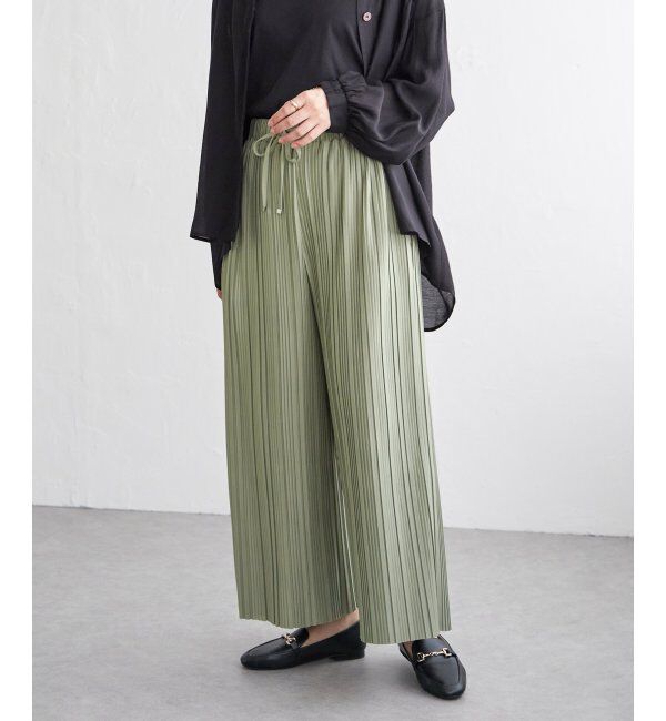 ikka「【雑誌InRed4月号掲載】カットプリーツワイドパンツ【親子コーデ】」|キュロット|