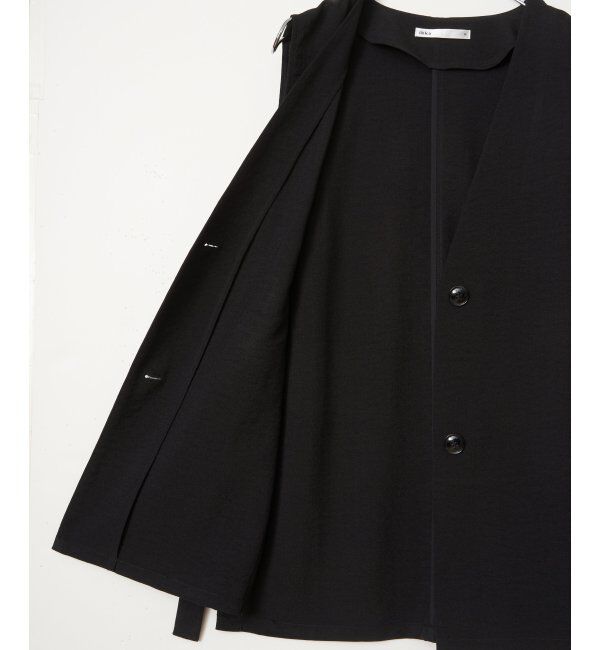 ikka「ノーカラーサイドベルトジレ」|ダウンベスト・ベスト|