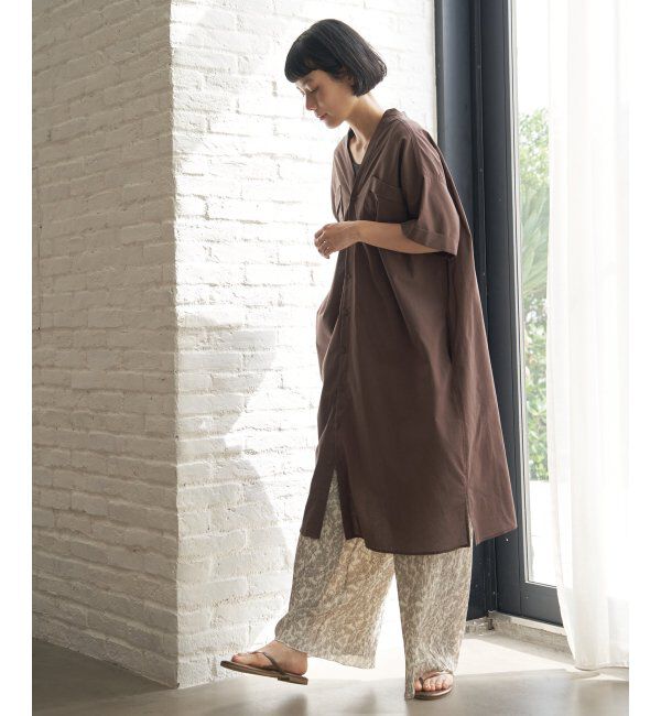 Lbc with Life「ダブルポケットVネックシャツワンピース」|ワンピース|