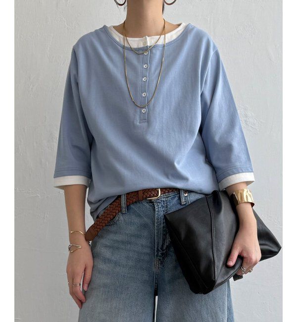 Lbc with Life「ヘンリーネックレイヤー7分袖Tシャツ」|その他|