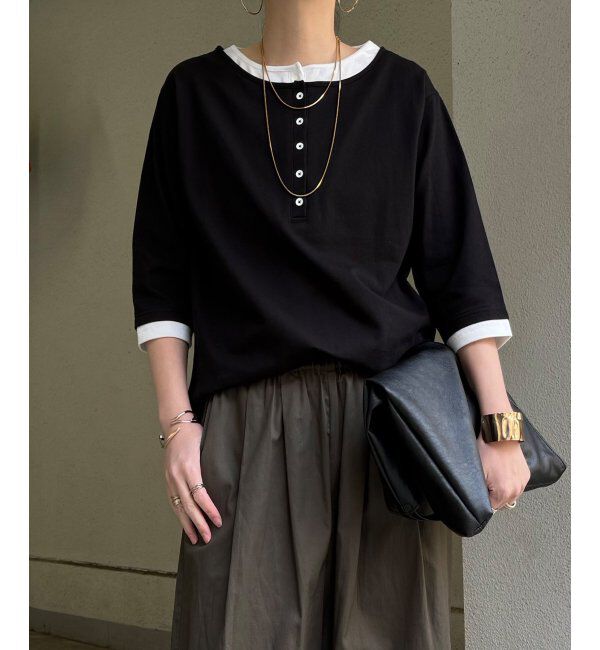 Lbc with Life「ヘンリーネックレイヤー7分袖Tシャツ」|その他|