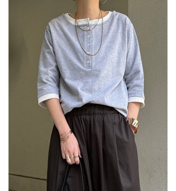Lbc with Life「ヘンリーネックレイヤー7分袖Tシャツ」|その他|