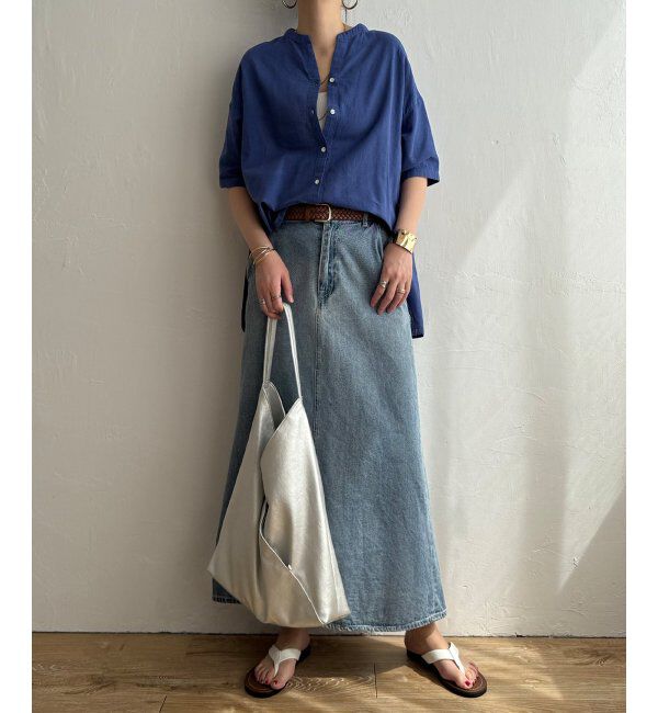 Lbc with Life「リネンコットン5分袖シャツ」|シャツ・ブラウス|