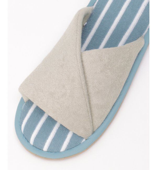 Lbc with Life「クロスパイルスリッパボーダー」|ルームシューズ|