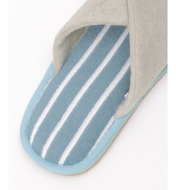 Lbc with Life「クロスパイルスリッパボーダー」|ルームシューズ|