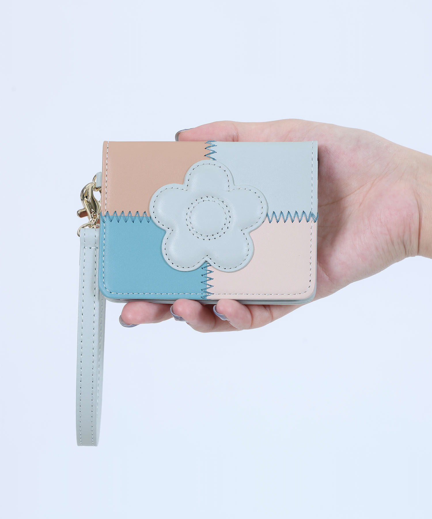 MARY QUANT「パッチワーク パスケース」|定期入れ|ライトグリーン