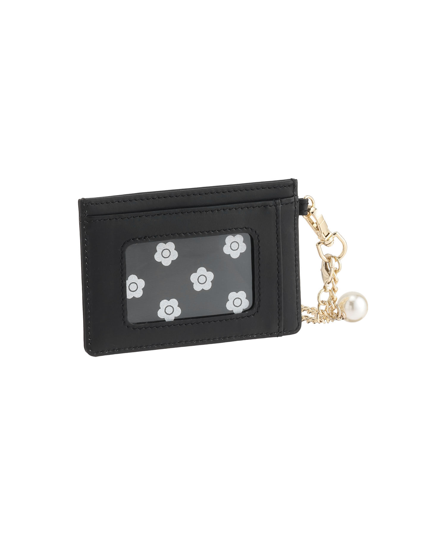 MARY QUANT「エンボスデイジーパール シングルパスケース」|定期入れ|