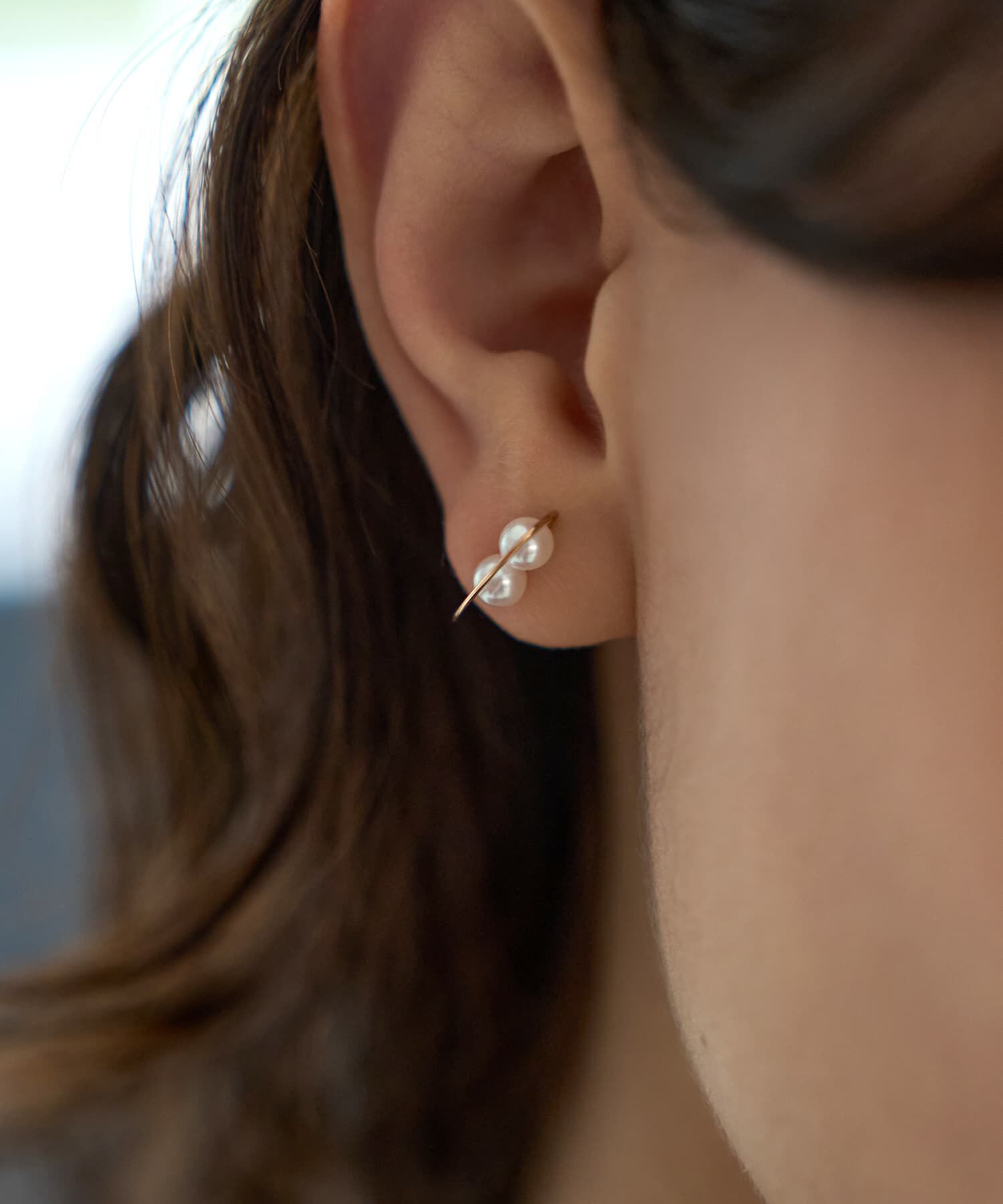 STYLE DELI「K10タンスイダブルパールピアス」|ピアス|ゴールド