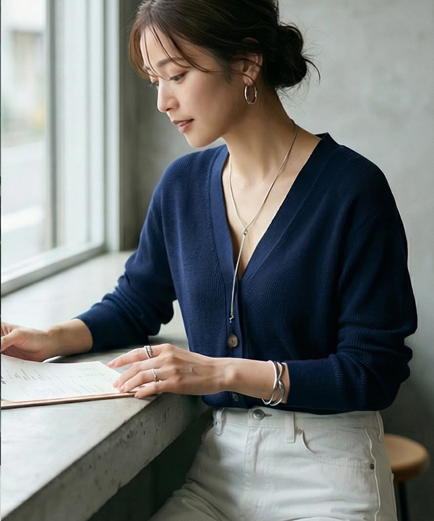 STYLE DELI「【DELI by】ノットラインY字ステンレスネックレス」|ネックレス|