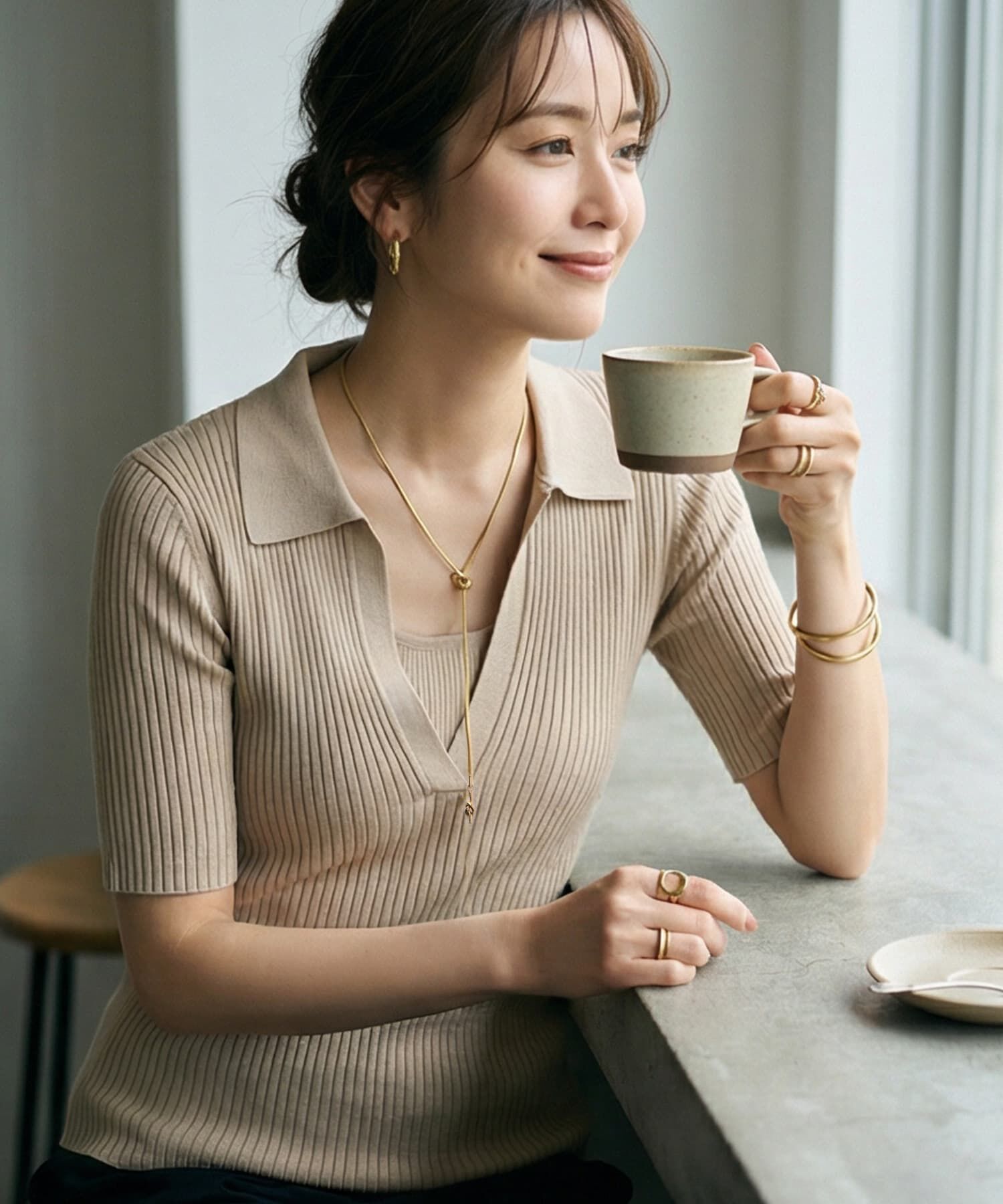 STYLE DELI「【DELI by】ノットラインY字ステンレスネックレス」|ネックレス|