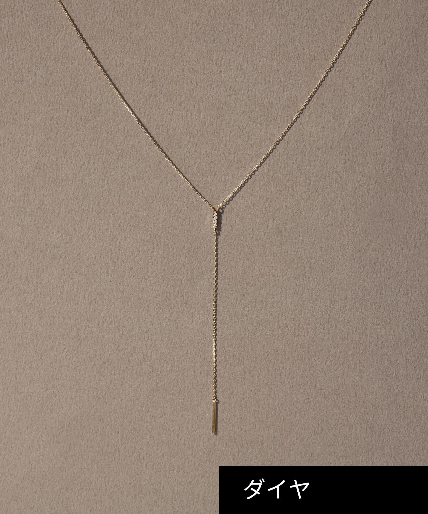 JUPITER「【K10】Y字ダイヤモンドネックレス/40cm」|ネックレス|ゴールド