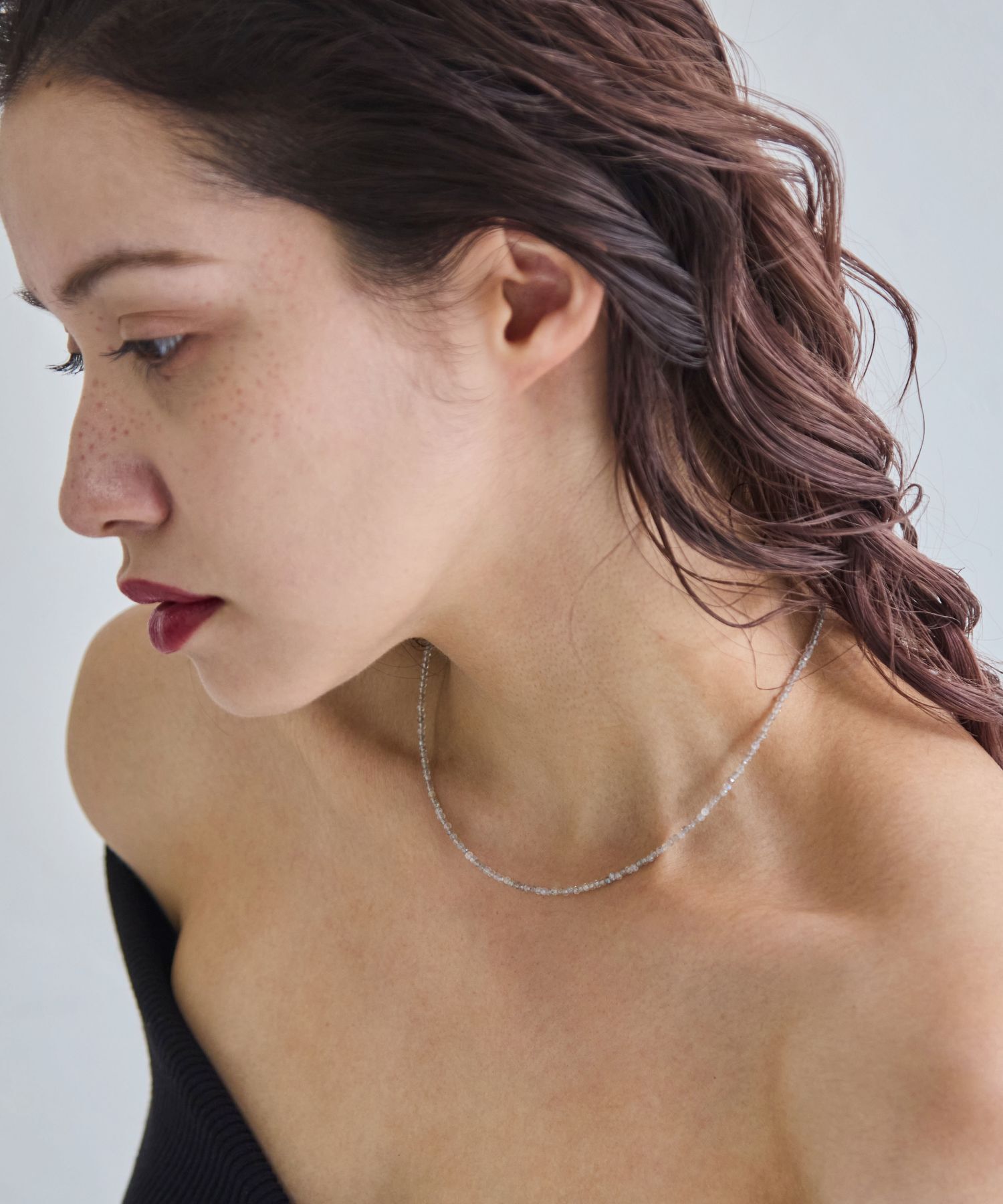 JUPITER「天然石ビーズネックレス/金属アレルギー対応/ニッケルフリー　ラブラドライト」|ネックレス|