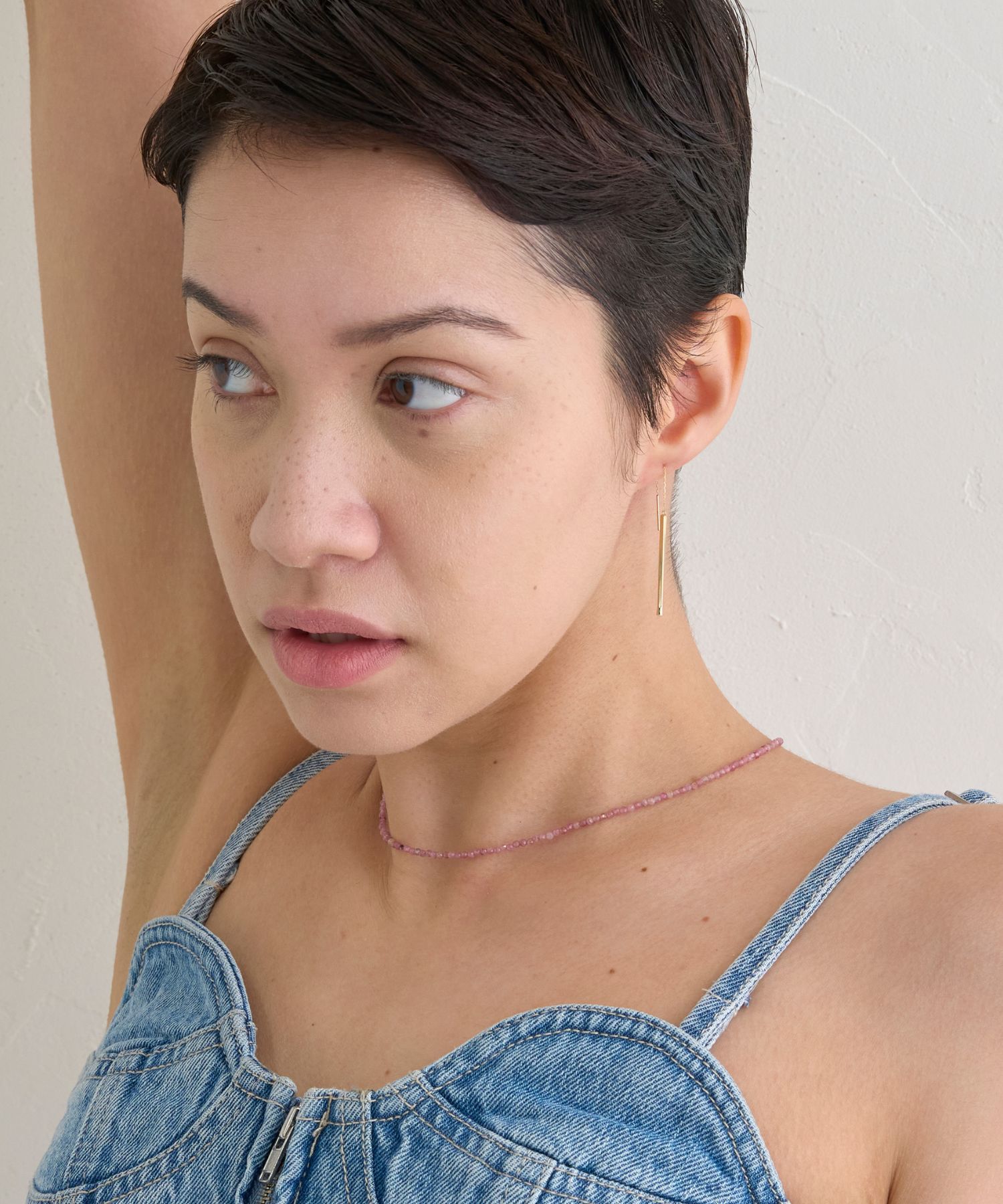 JUPITER「天然石ビーズネックレス/金属アレルギー対応/ニッケルフリー　ピンクトルマリン」|ネックレス|