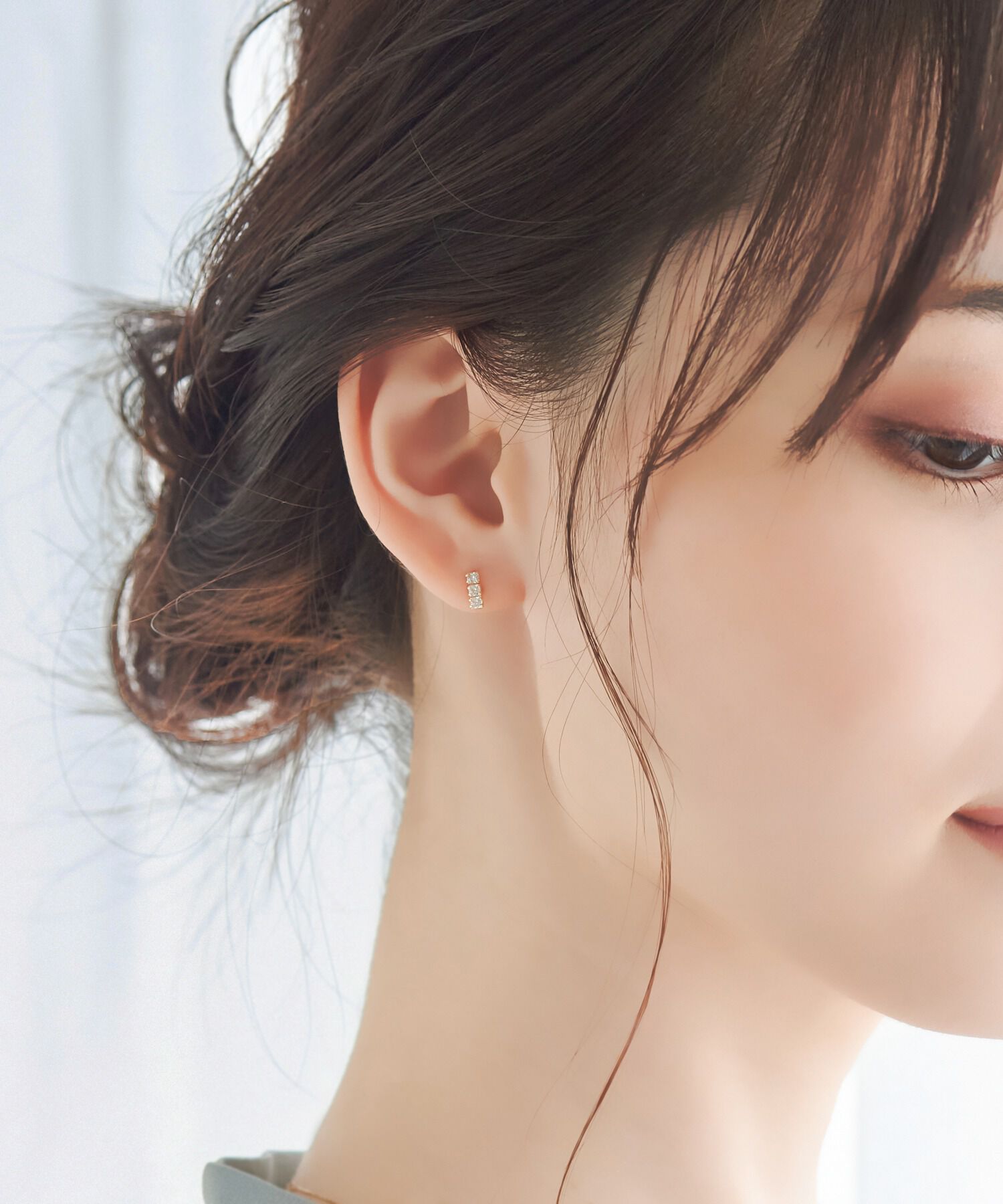 Phoebe「【K10】ストーンバーピアス(片耳)　ゴールド/BOXつき」|ピアス|