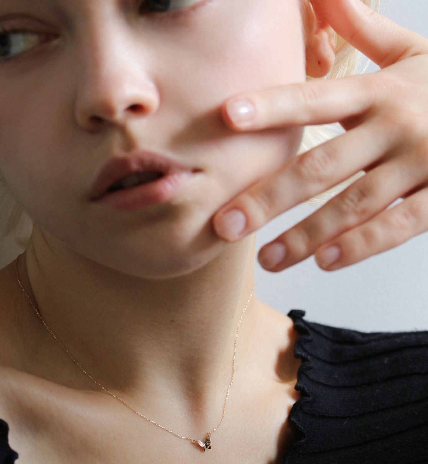  「ゴールド バタフライ ネックレス | K10YG」|ネックレス|