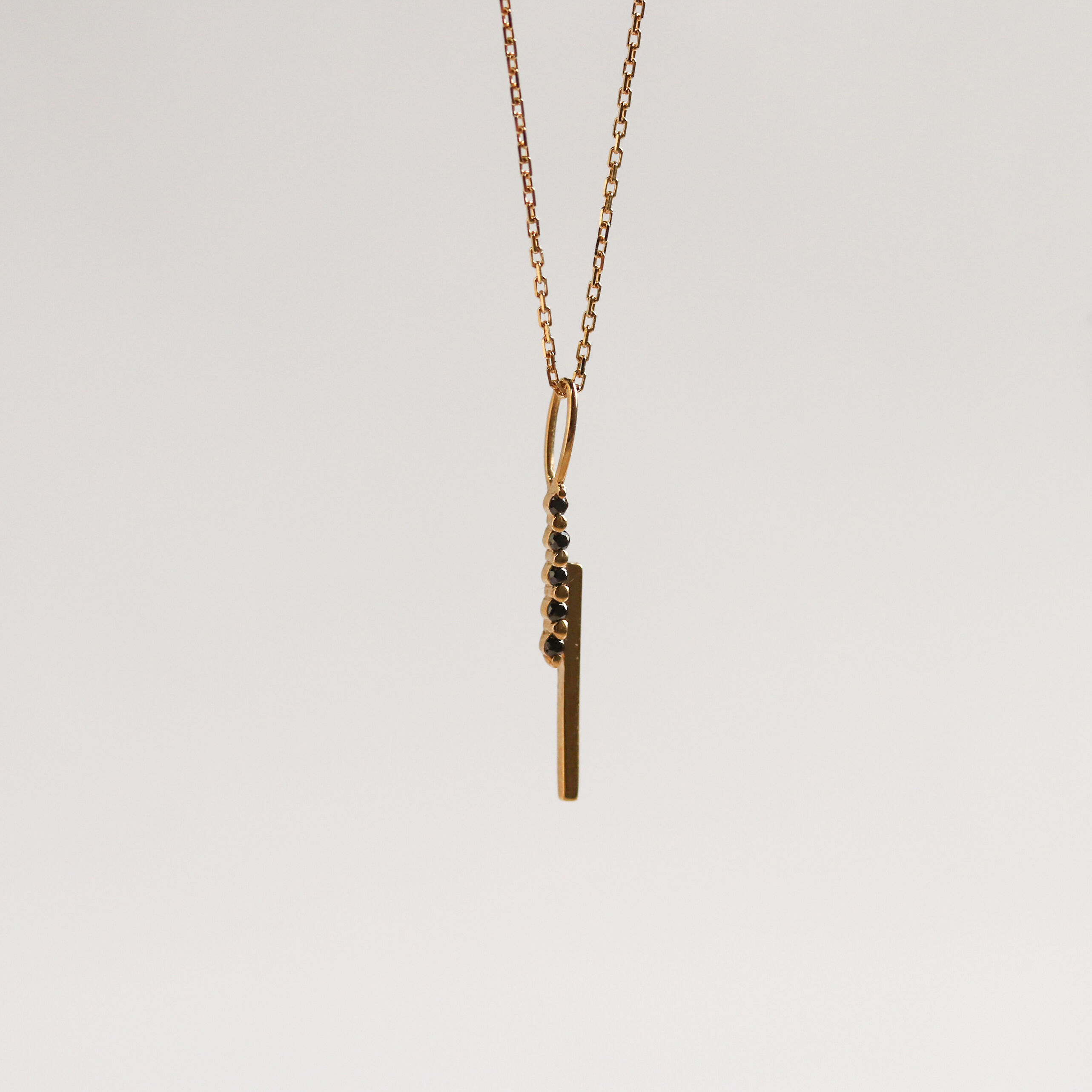  「ブラックダイヤモンド ネックレス | K10YG」|ネックレス|