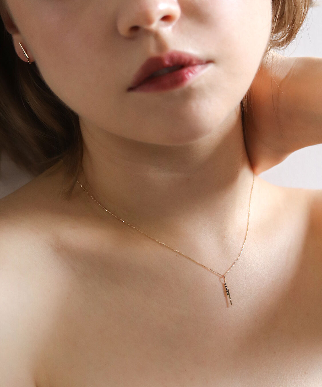  「ブラックダイヤモンド ネックレス | K10YG」|ネックレス|