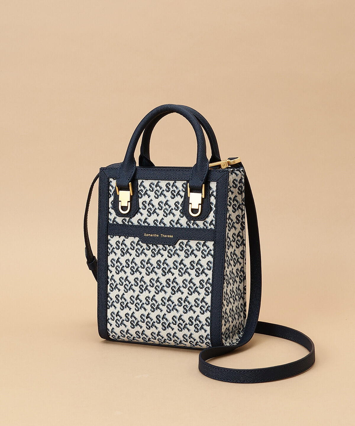 Samantha Thavasa「ST Jacquard シルエット 縦型スクエアトートバッグ」|トートバッグ|