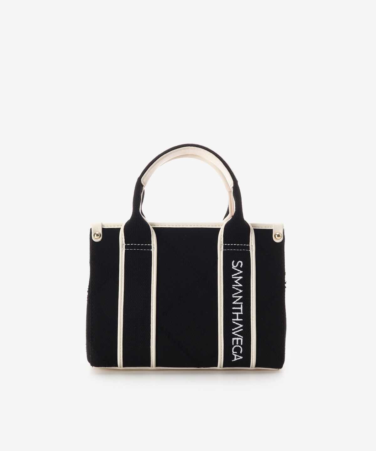 Samantha Vega「ロゴテープデニム風トート（ミニ）」|ショルダー・メッセンジャー|ブラック