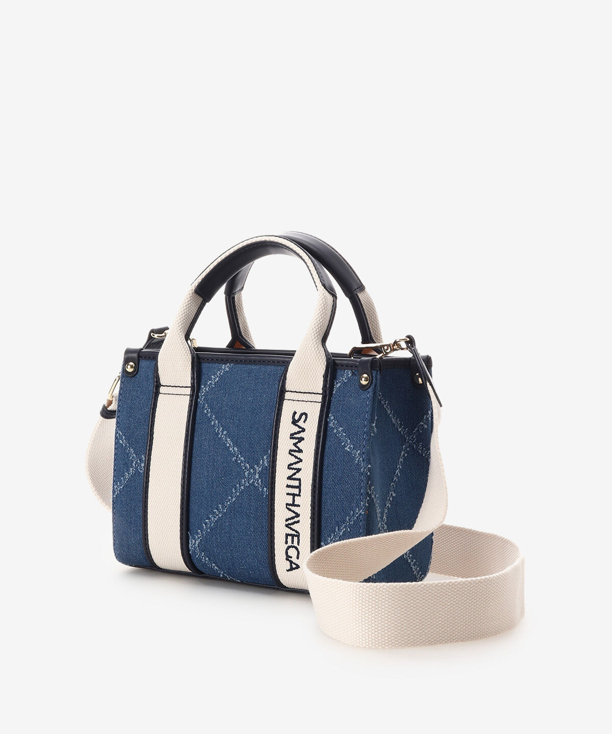 Samantha Vega「ロゴテープデニム風トート（ミニ）」|ショルダー・メッセンジャー|