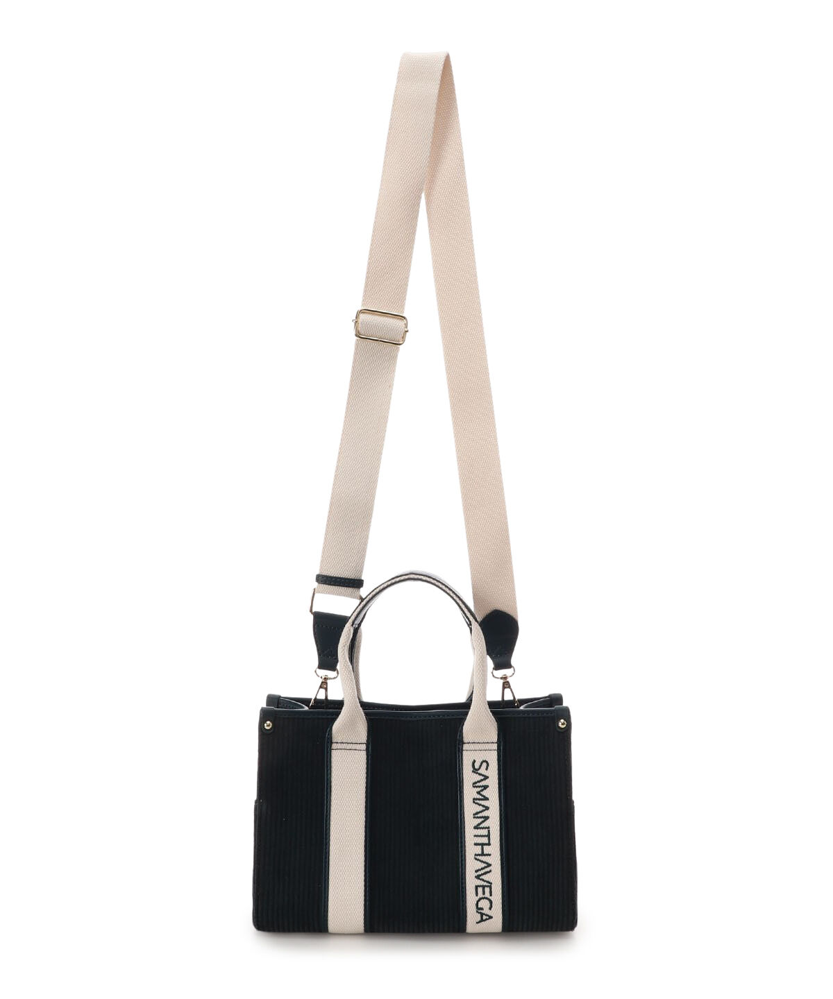 Samantha Vega「ロゴテープコーデュロイトート（小）」|ハンドバッグ|