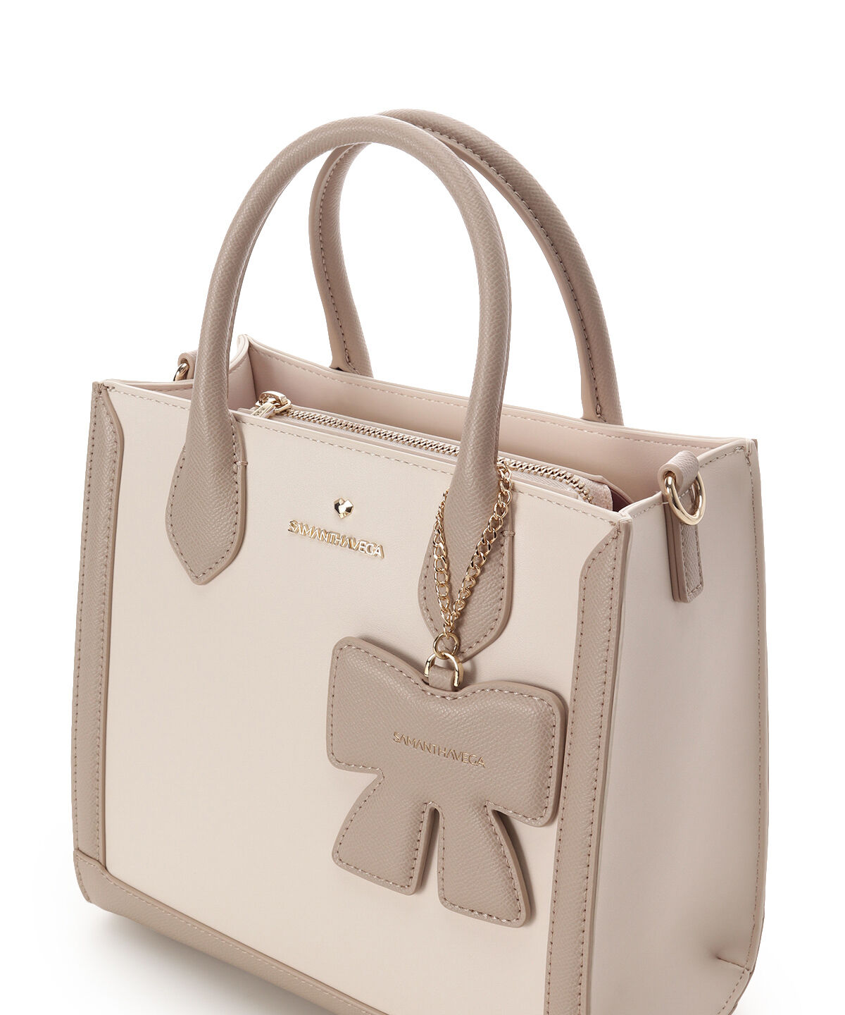 Samantha Vega「リボンチャーム付きスクエアバッグ」|ハンドバッグ|