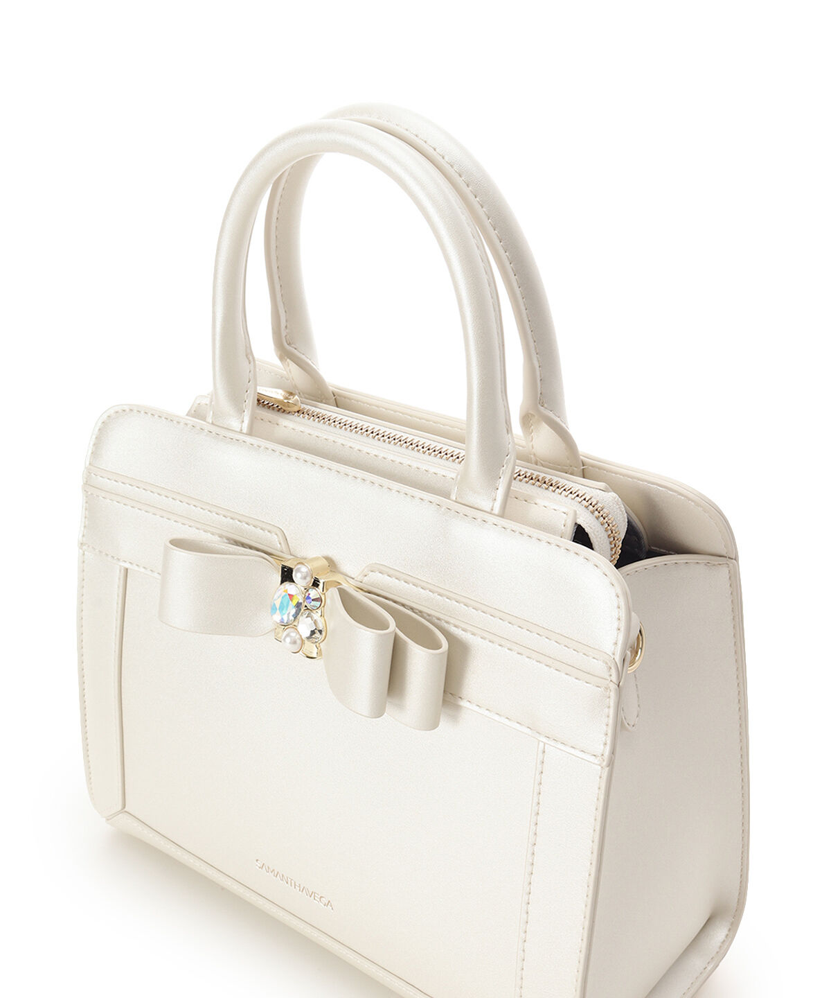 Samantha Vega「パールカラージュエルリボンハンドバッグ」|ハンドバッグ|