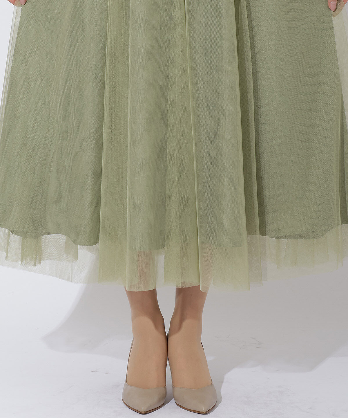 アンドクチュール「コードチュール刺しゅうフレアドレス」|ドレス|