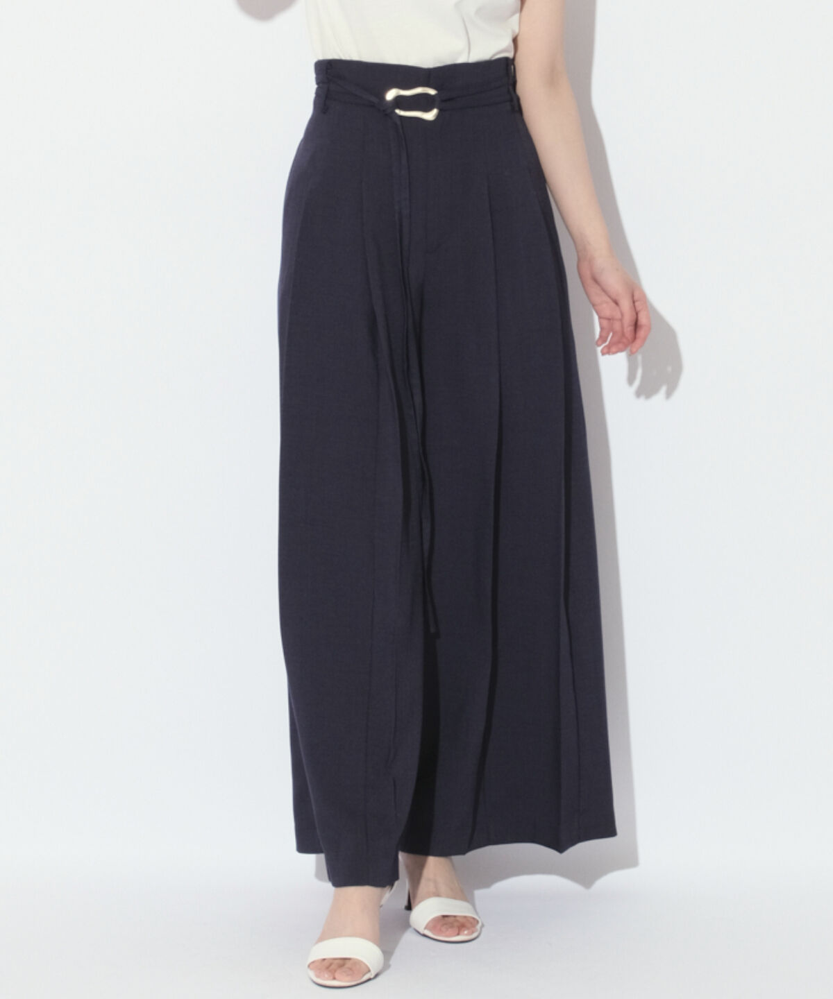 アンドクチュール「麻調プリーツワイドパンツ」|その他|