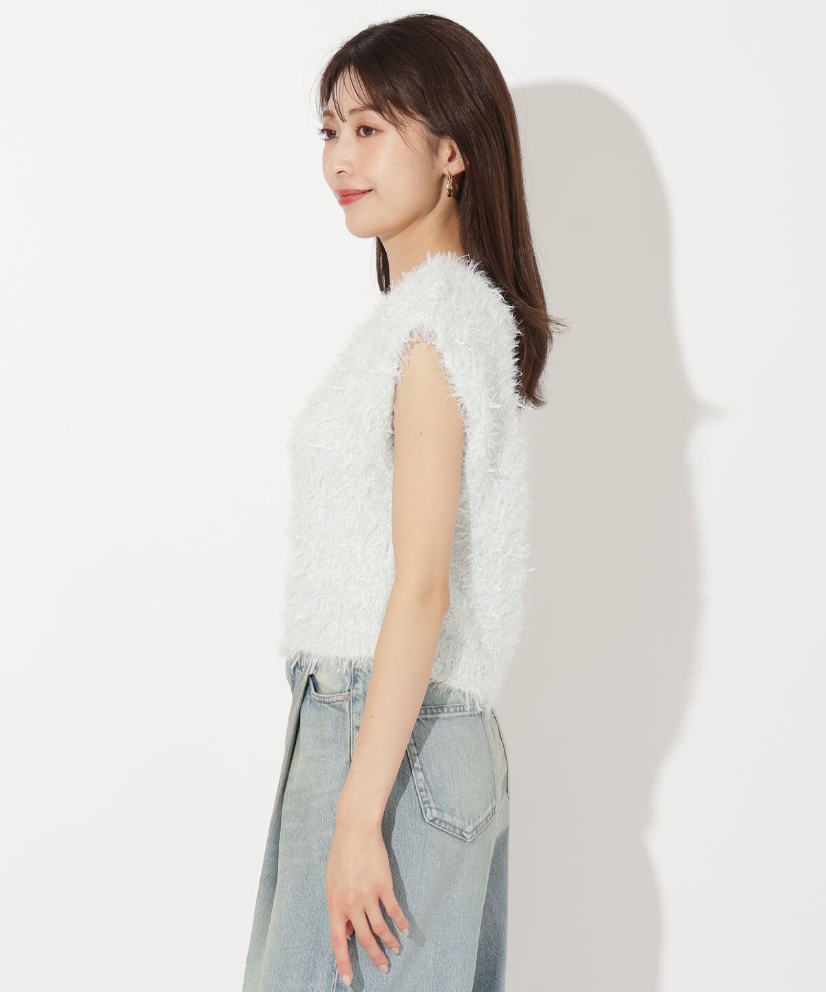 アンドクチュール「ふわニットノースリラメプルオーバー」|ニット・セーター|