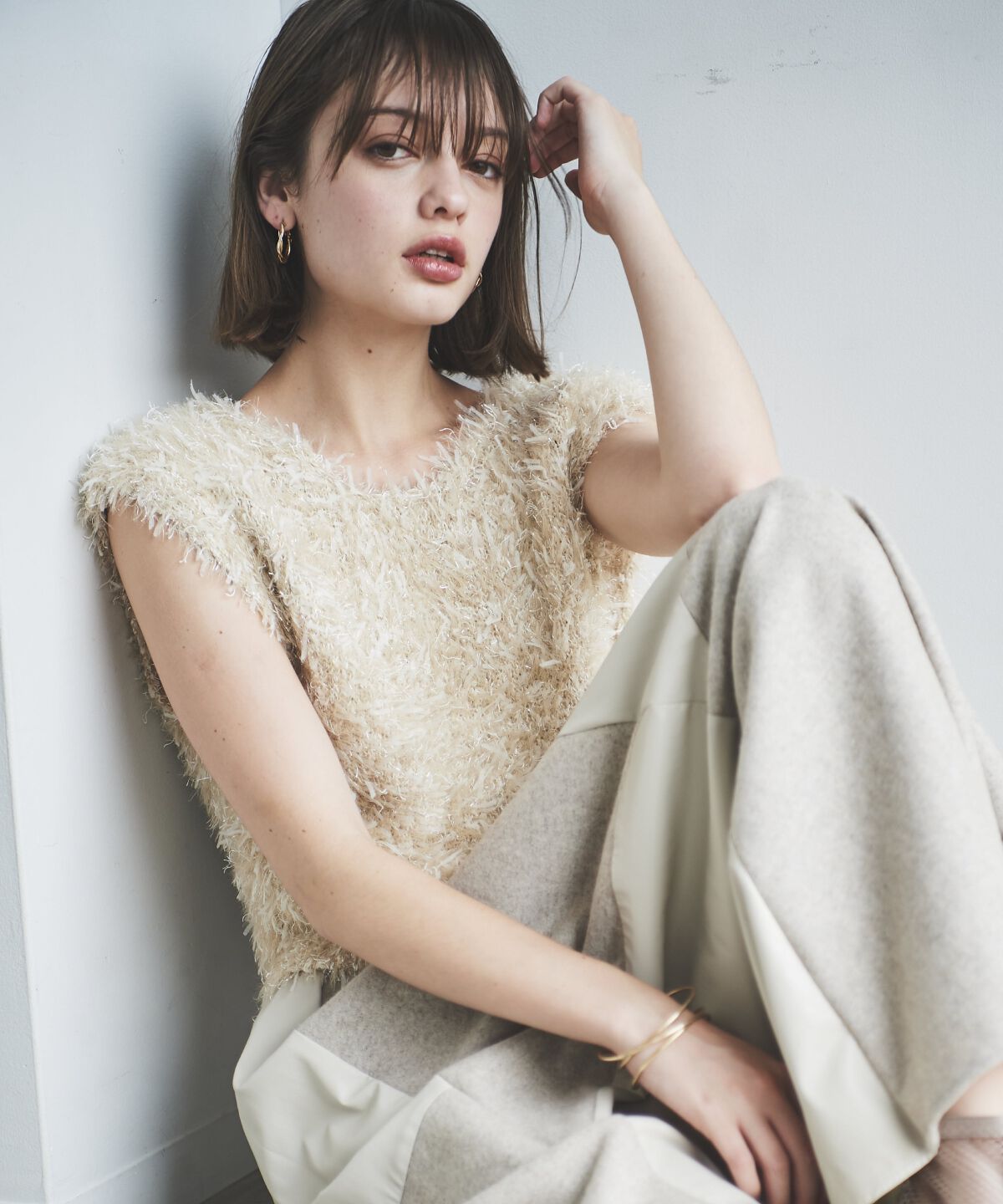 アンドクチュール「ふわニットノースリラメプルオーバー」|ニット・セーター|