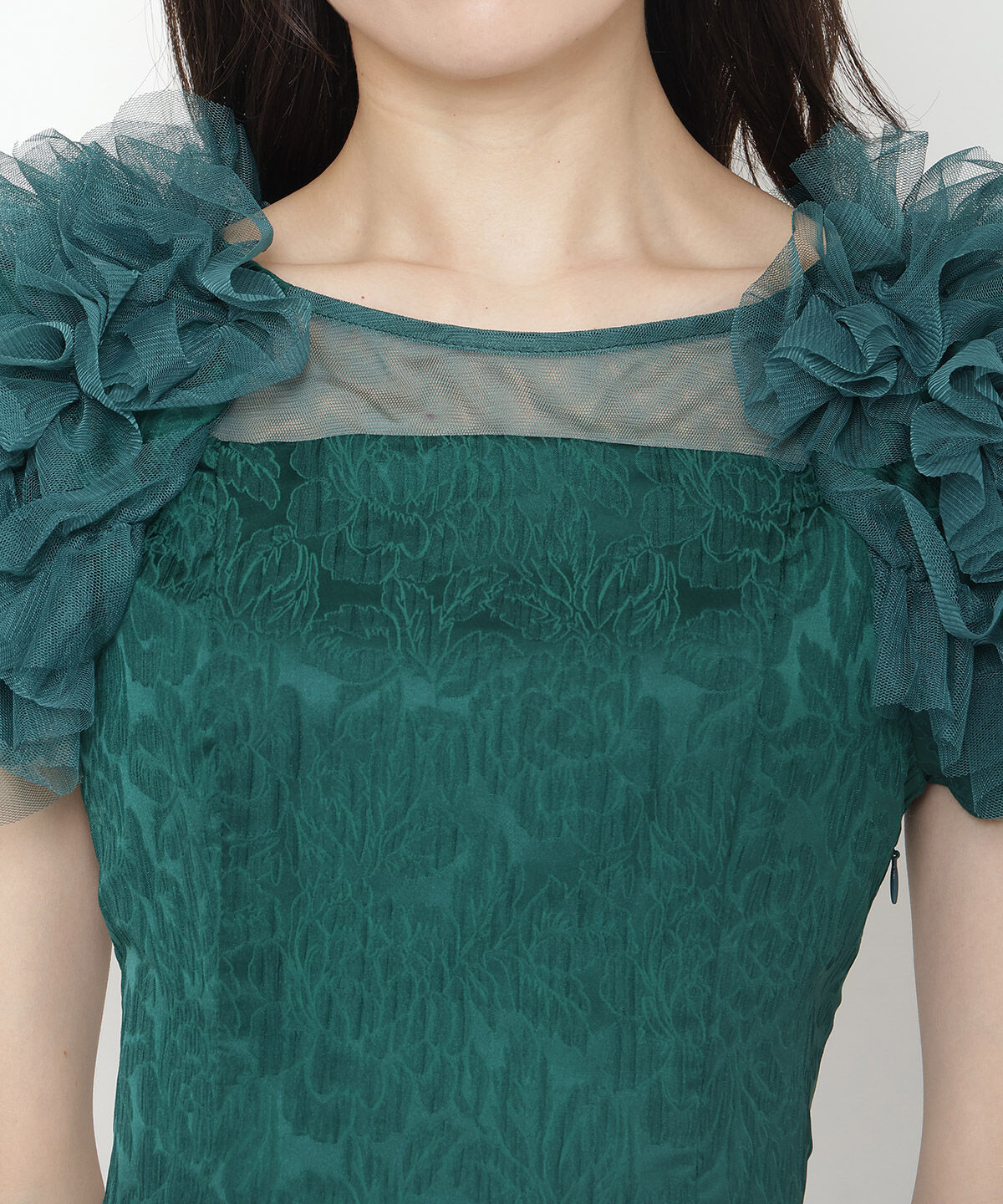 アンドクチュール「フリルチュールショルダーフレアドレス」|ドレス|