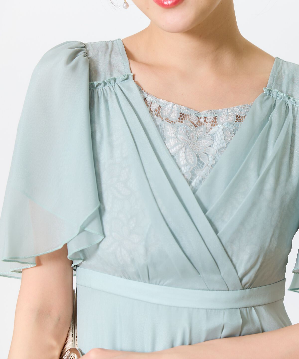 アンドクチュール「カシュクールレースレイヤードドレス」|ドレス|