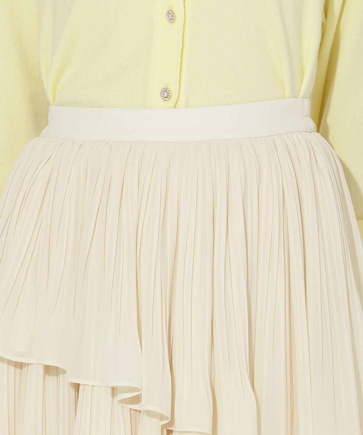 アンドクチュール「ティアードプリーツスカート」|フレア|