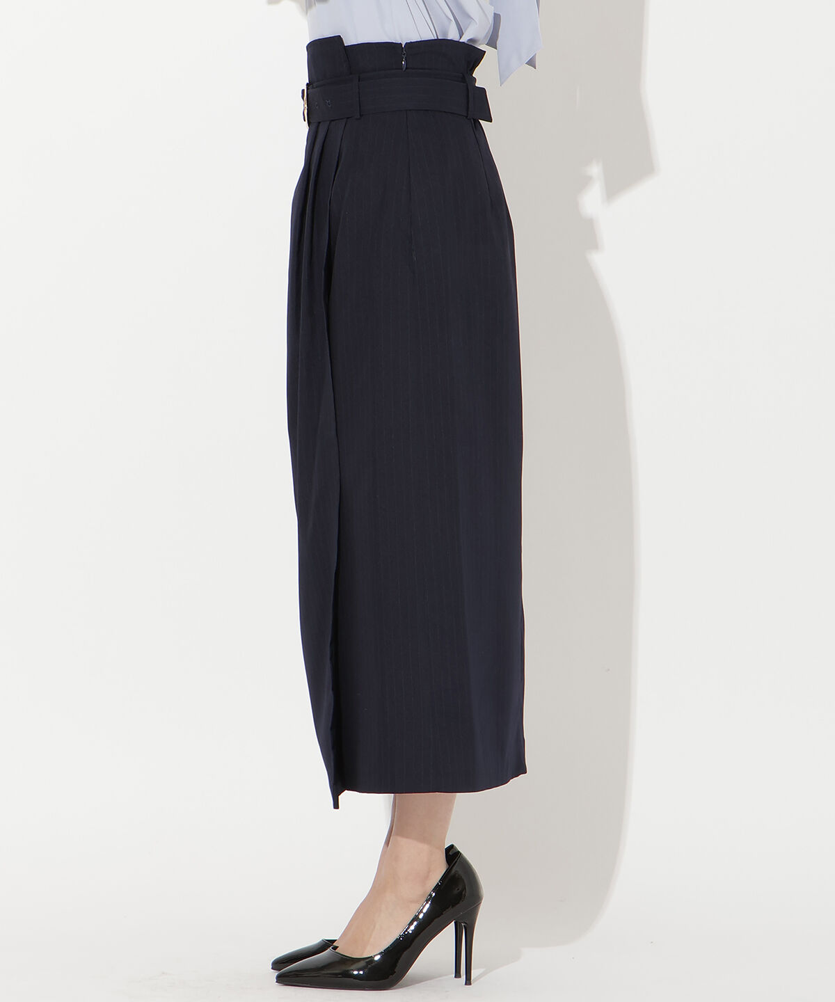 アンドクチュール「タックストレートスカート」|タイト|