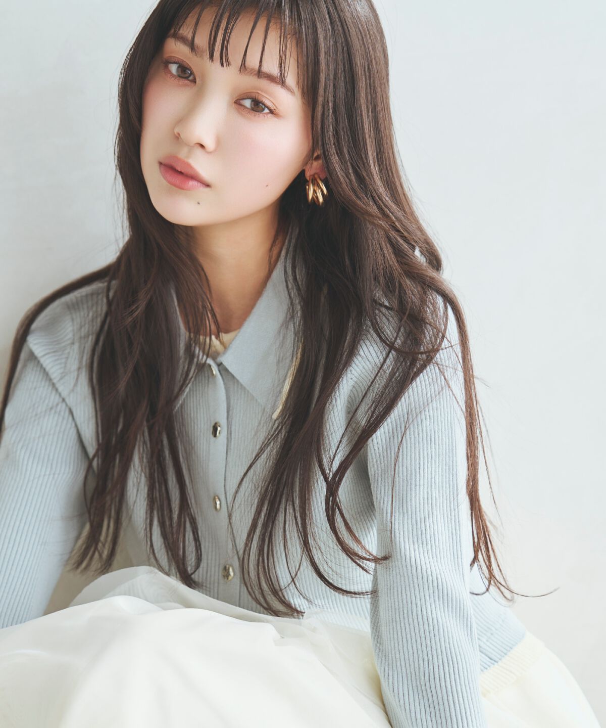 アンドクチュール「襟付きレイヤード風カーディガン」|カーディガン|