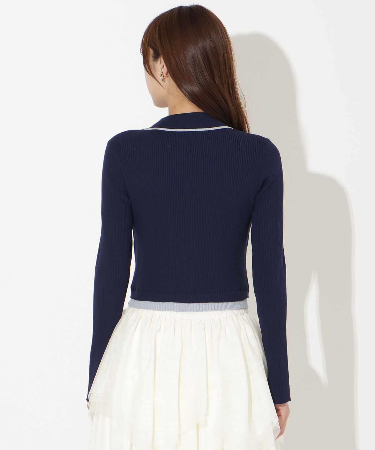 アンドクチュール「襟付きレイヤード風カーディガン」|カーディガン|