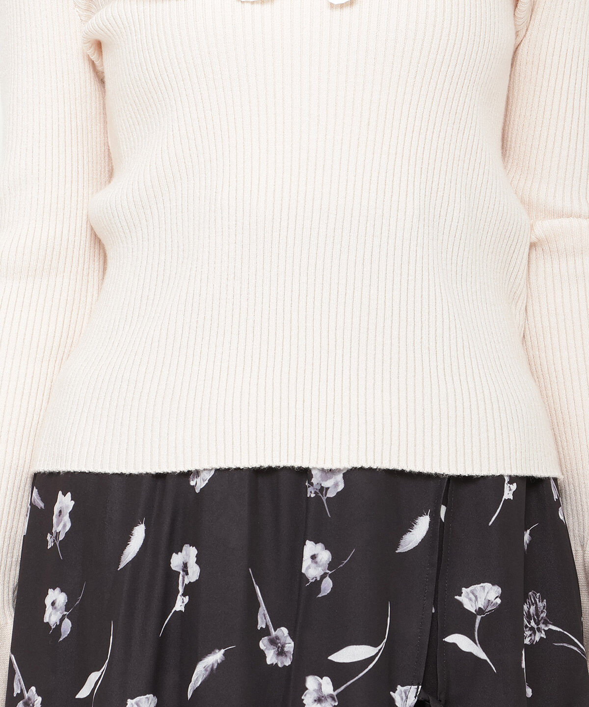 REDYAZEL「フリルドッキングリブニット」|ニット・セーター|