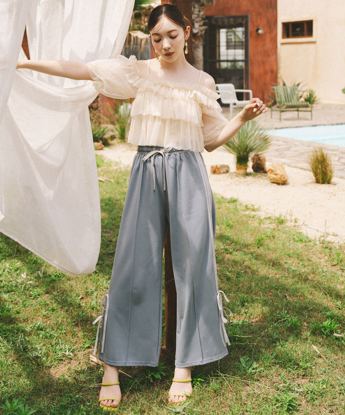 REDYAZEL「ダブルリボンラインイージーパンツ」|その他|