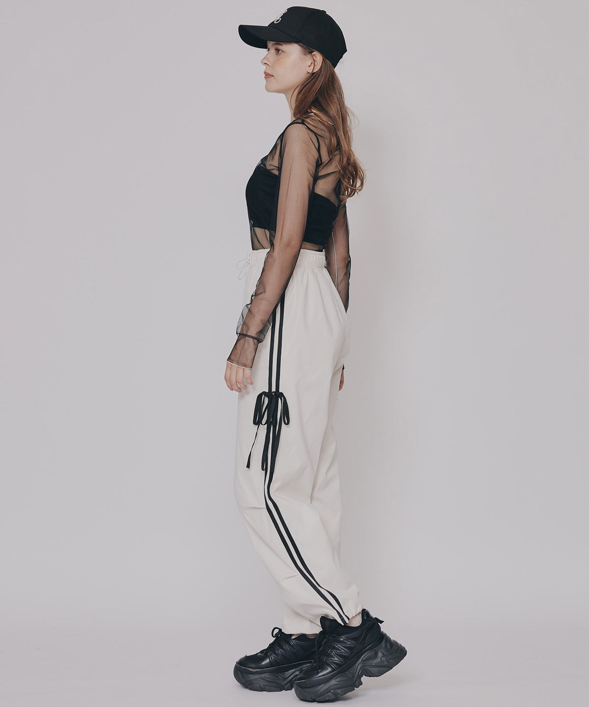 REDYAZEL「サイドリボンラインパラシュートパンツ」|その他|