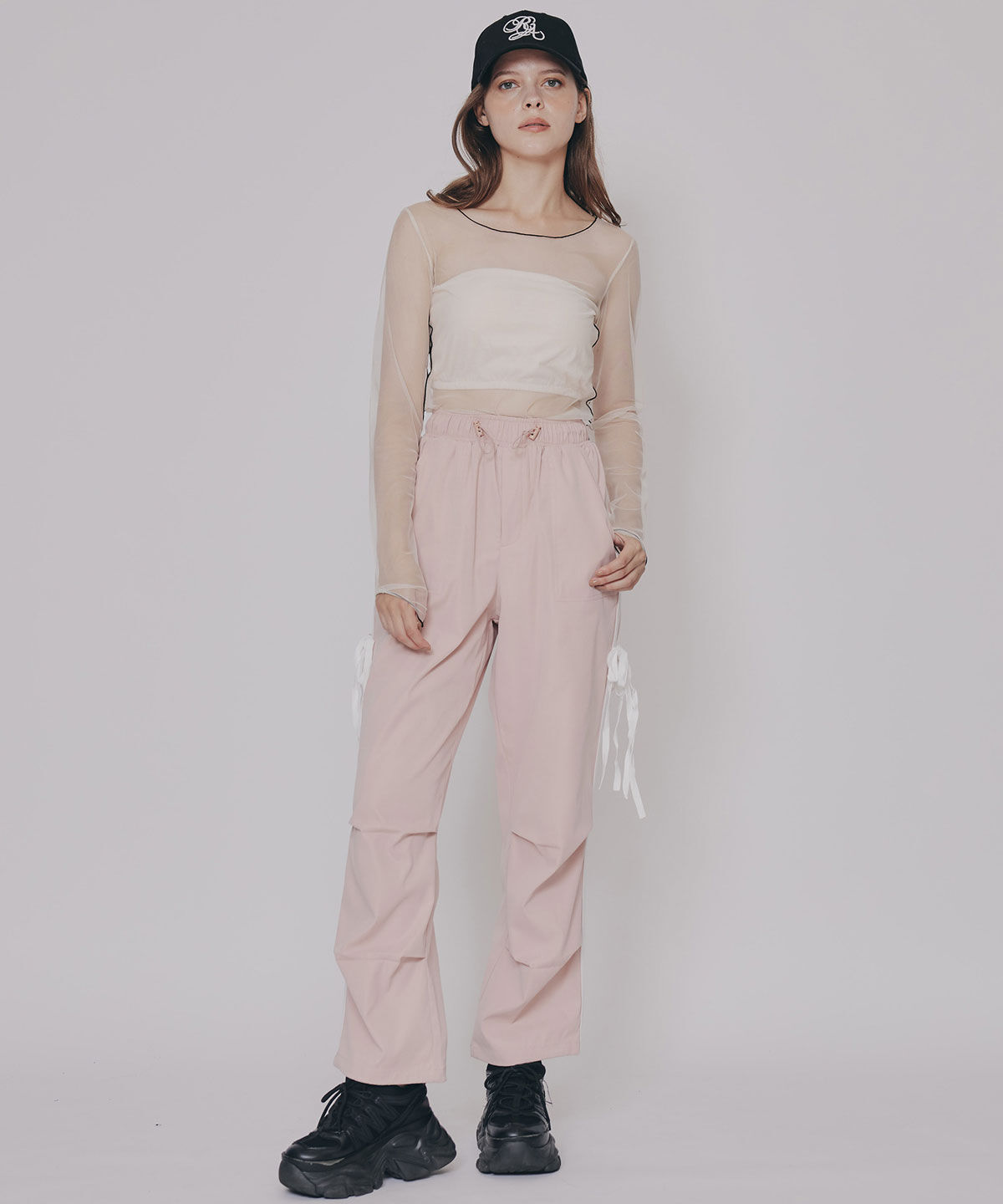 REDYAZEL「サイドリボンラインパラシュートパンツ」|その他|