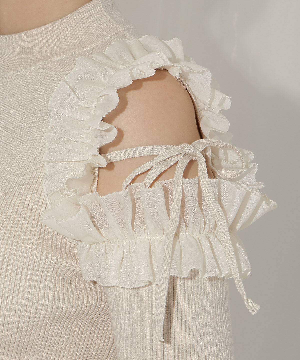 WILLSELECTION「フリルショルダーリブニット」|ニット・セーター|