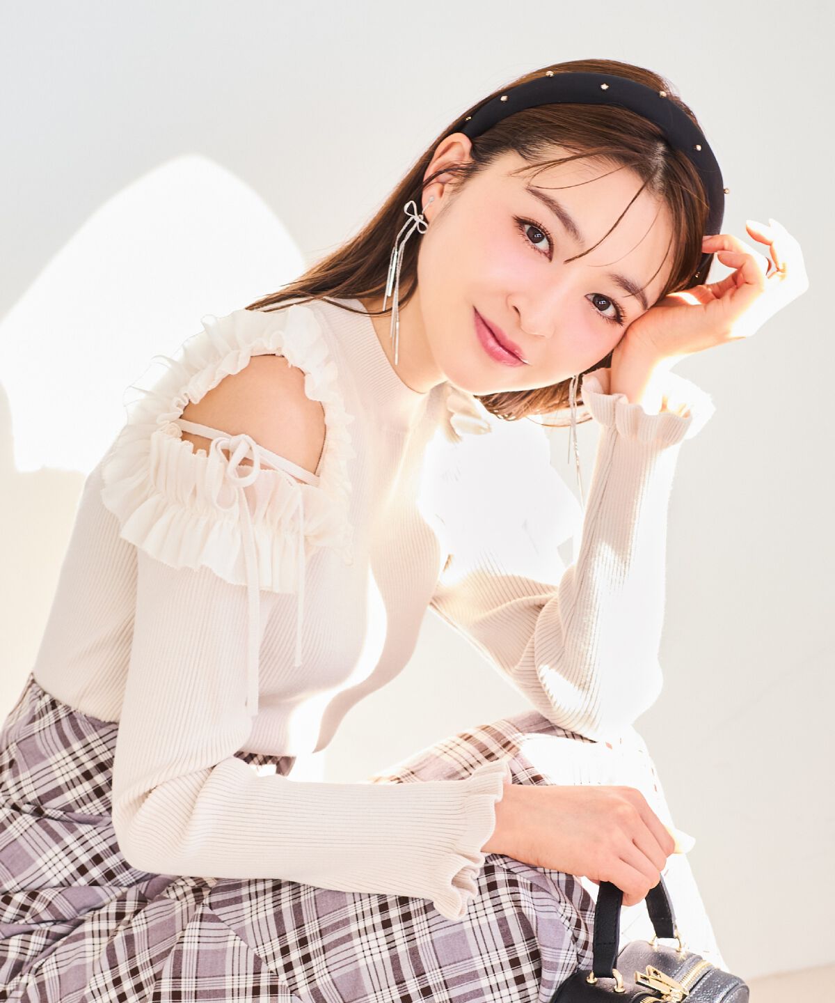 WILLSELECTION「フリルショルダーリブニット」|ニット・セーター|