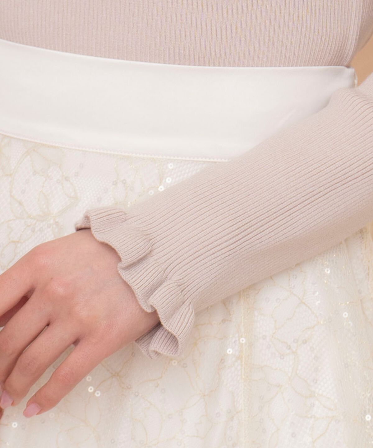 WILLSELECTION「フリルショルダーリブニット」|ニット・セーター|