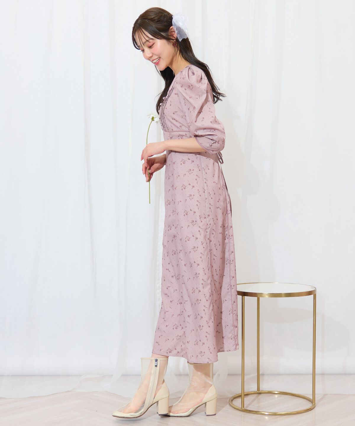 WILLSELECTION「フラワードットパイピングフレアワンピース」|ワンピース|