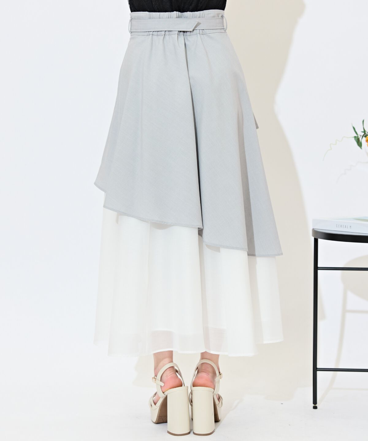 WILLSELECTION「ベルト付きアシメレイヤードスカート」|フレア|