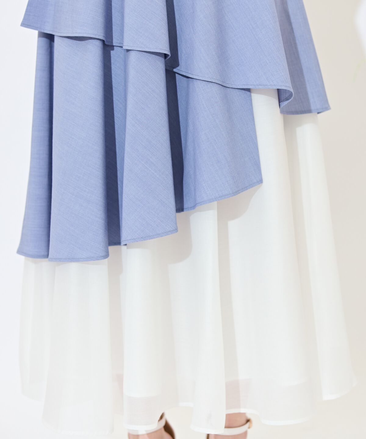 WILLSELECTION「ベルト付きアシメレイヤードスカート」|フレア|