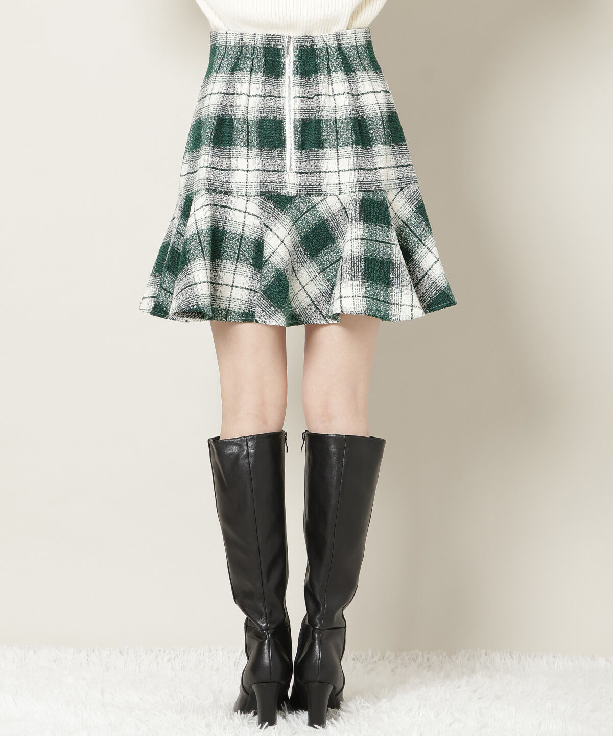 WILLSELECTION「ヘムフレアツイードミニスカート」|フレア|