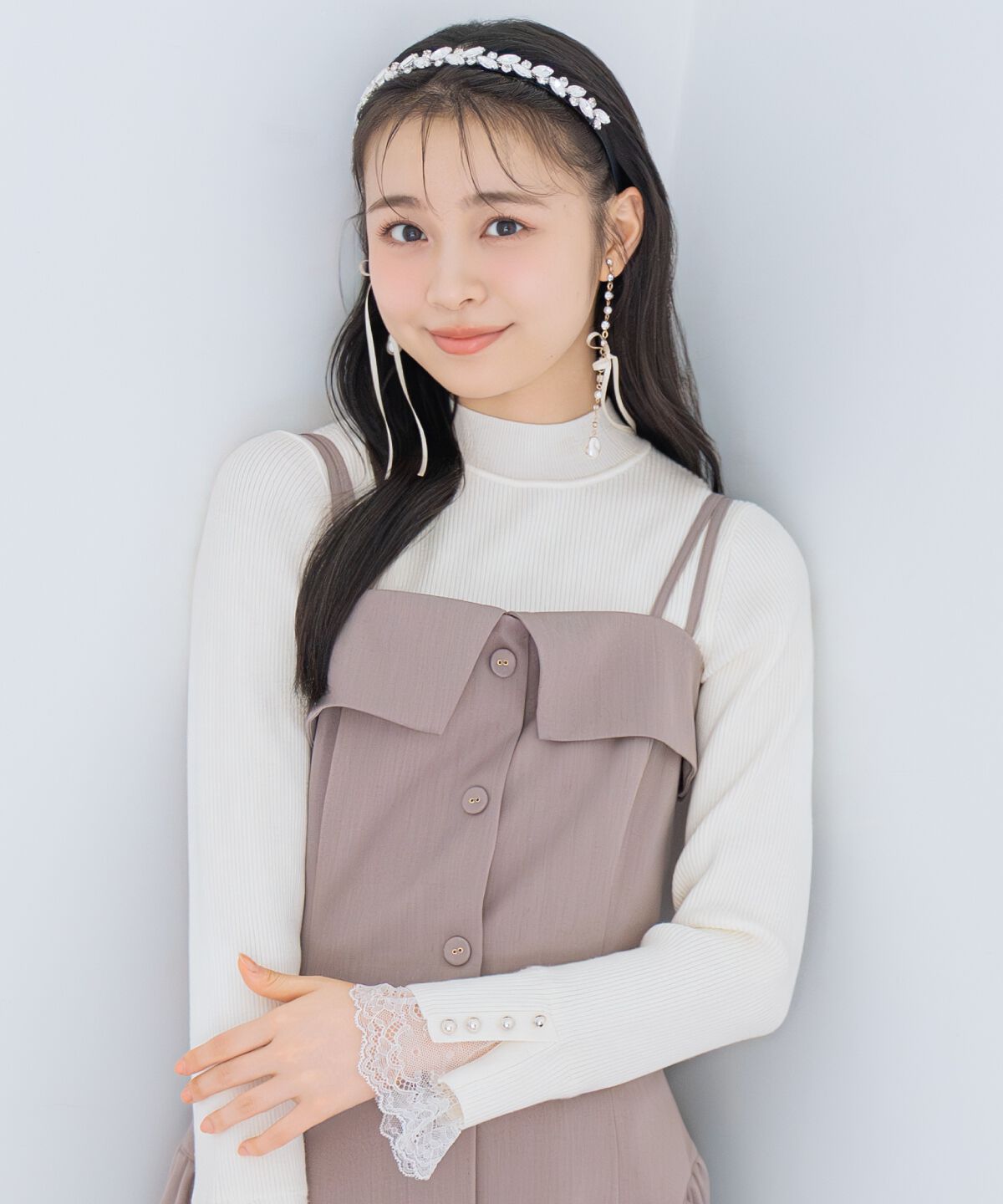 WILLSELECTION「袖口レースハイネックリブニット」|ニット・セーター|オフ